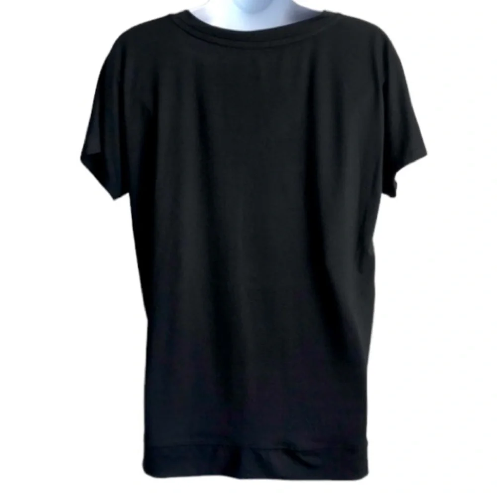 Cuddl Duds Brand solid black v-neck ss soft & stretchy tee top in size XS NWT - Picture 2 of 13